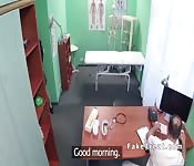 Doctor licks and fucks hairy patient